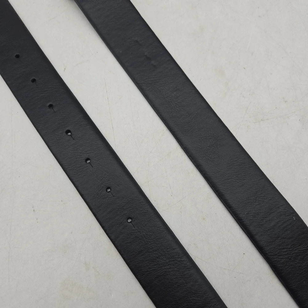 Dickies Belt Black Genuine Leather Mens 34 Spellout Buckle NWOT